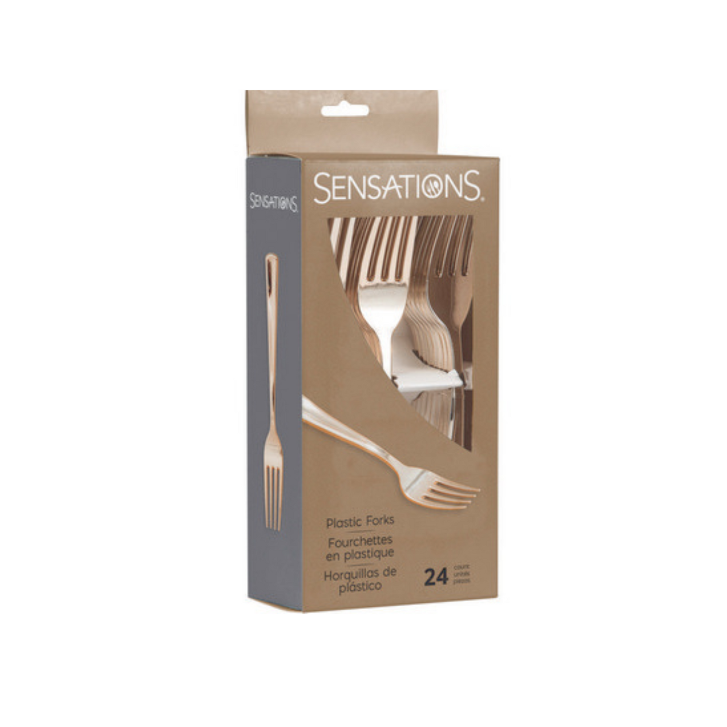 Forchetta Plastica Riutilizzabile Rose Gold metalizzato pz24