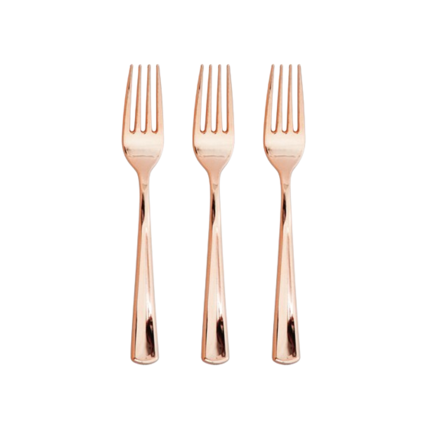 Forchetta Plastica Riutilizzabile Rose Gold metalizzato pz24