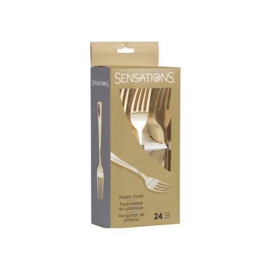 Forchetta  Plastica Riutilizzabile Oro metalizzato pz24