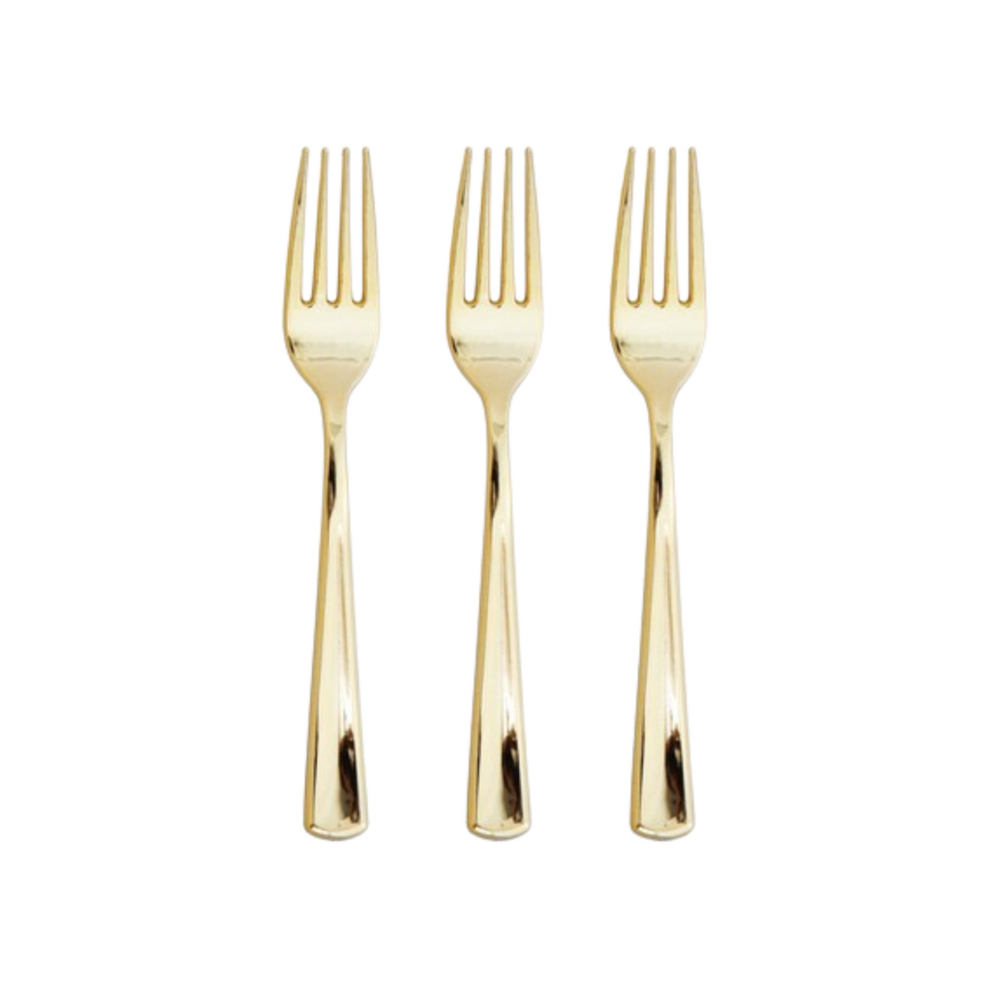 Forchetta Plastica Riutilizzabile Oro metalizzato pz24