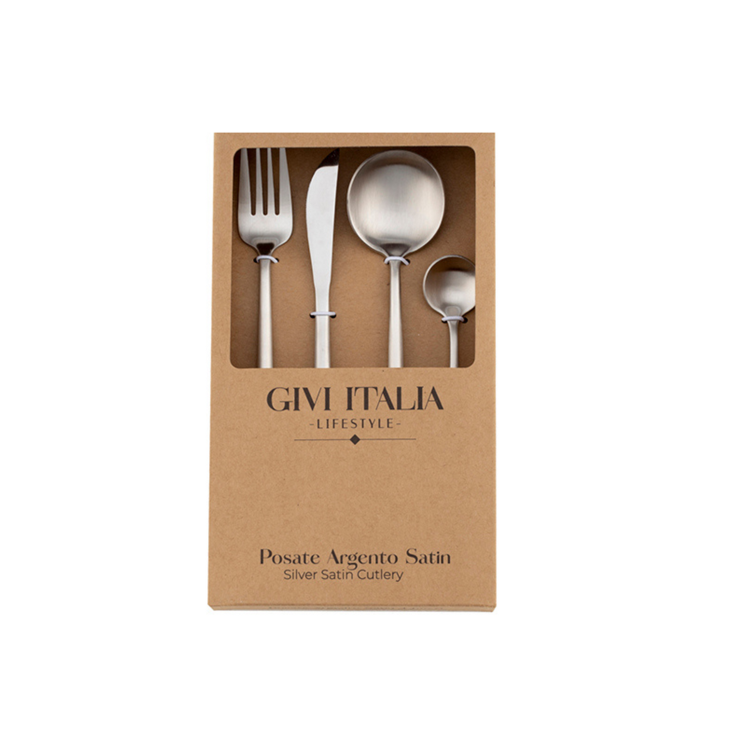 Set Posate Acciaio Inox Argento Satinato pz4 a cf.