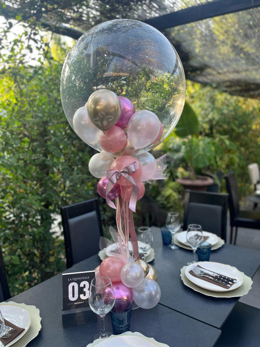 Centrotavola Palloncini Con Bubble Personalizzabile
