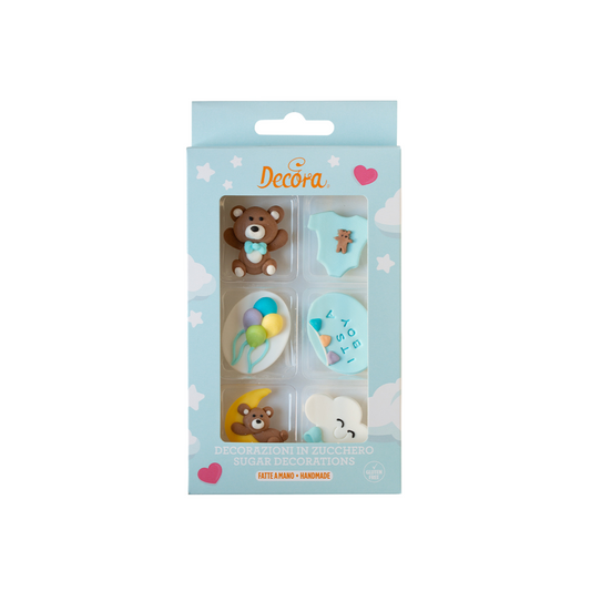 Decorazioni Zucchero Baby Boy Decora kit da 6pz