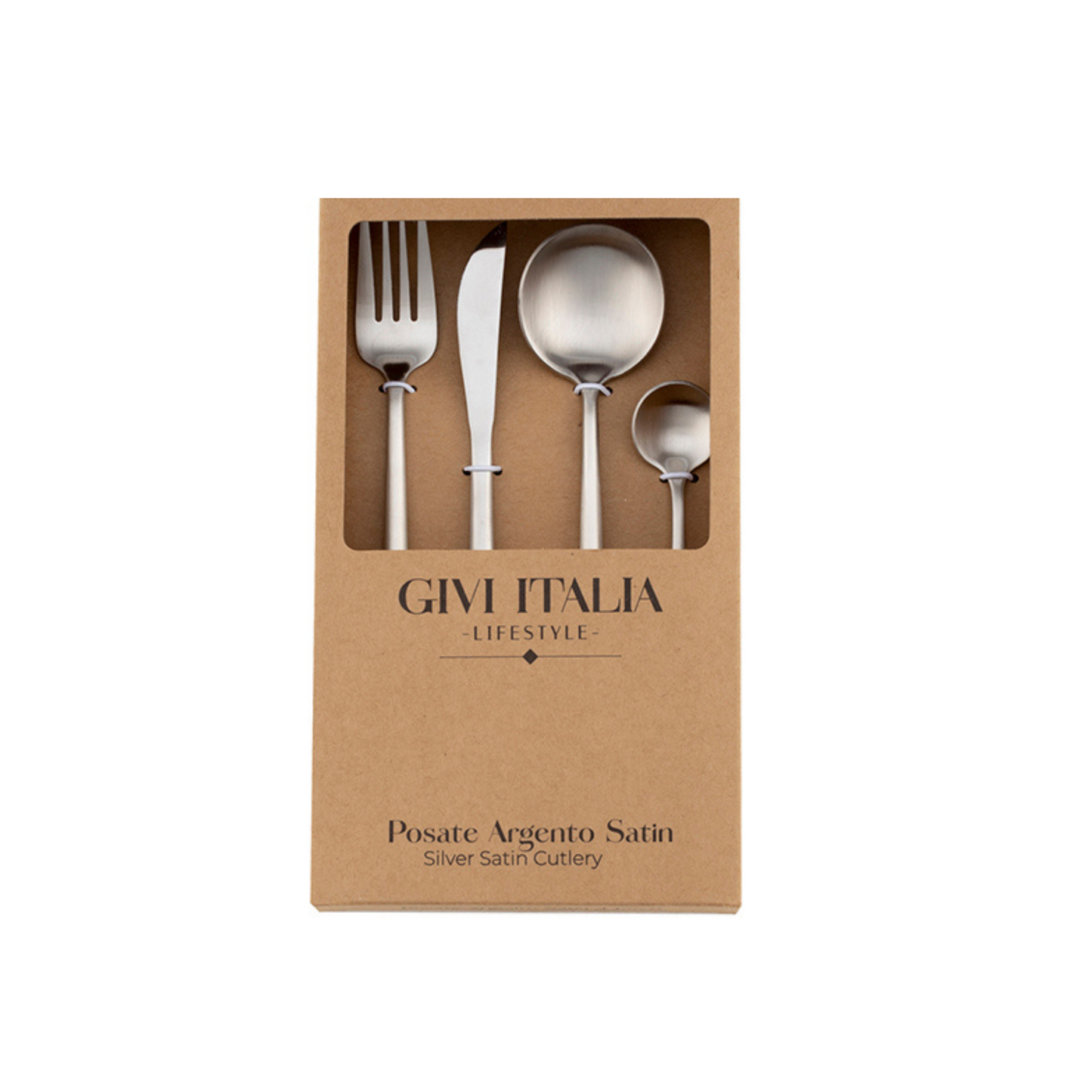 Set Posate Acciaio Inox Argento Satinato  pz4 a cf.