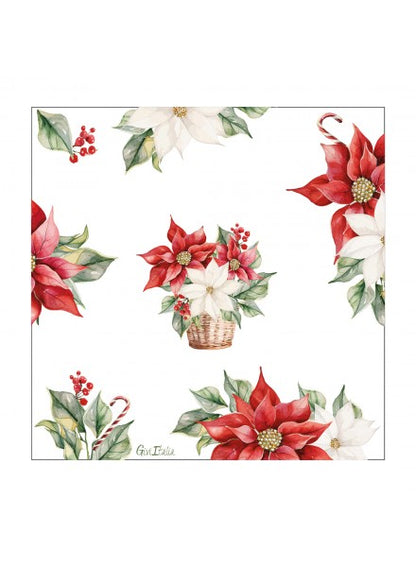 16 tovaglioli cm 33x33 Stella di Natale