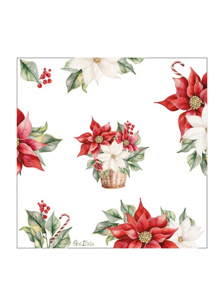 16 tovaglioli cm 33x33 Stella di Natale