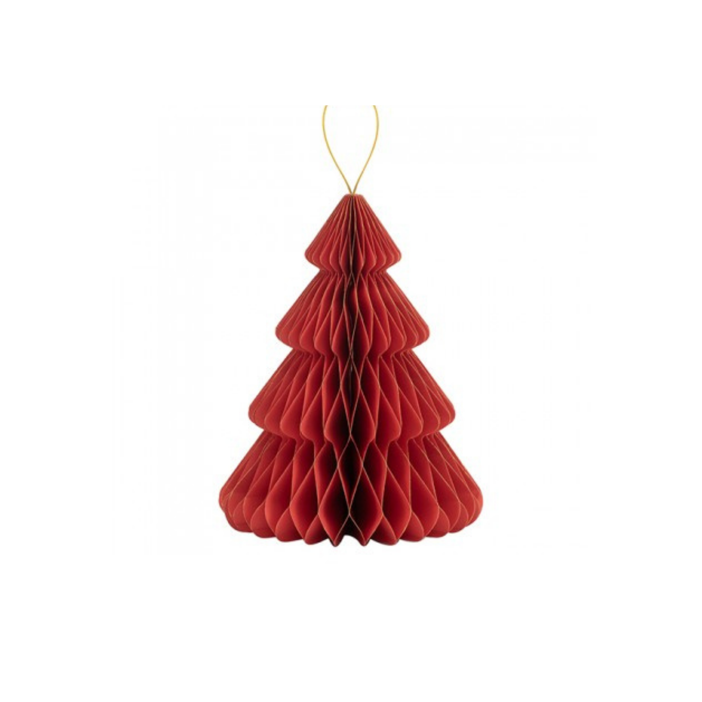 Albero Carta Natale Rosso,con Profilo Oro  H. cm40 pz1 a confezione