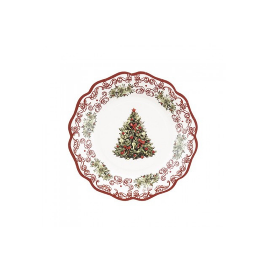 Piatto Carta Natale "Chistmas Pottery" cm 21  pz8 a cf.