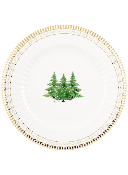 6 maxi piatti cm 33 Gold Trees