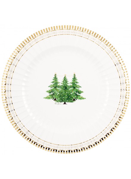 6 maxi piatti cm 33 Gold Trees