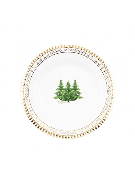 8 piatti cm 21 Gold Trees