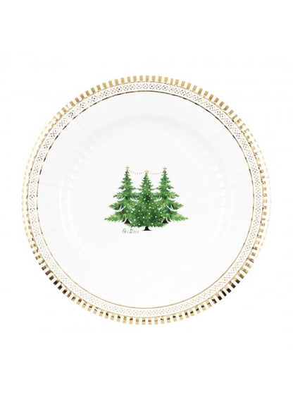 8 piatti cm 27 Gold Trees
