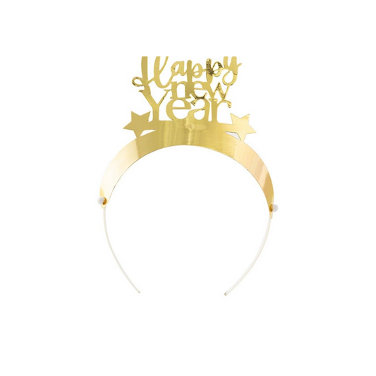 Cerchietti Carta "Happy New Year" Oro, blister da 4 pz a cf.