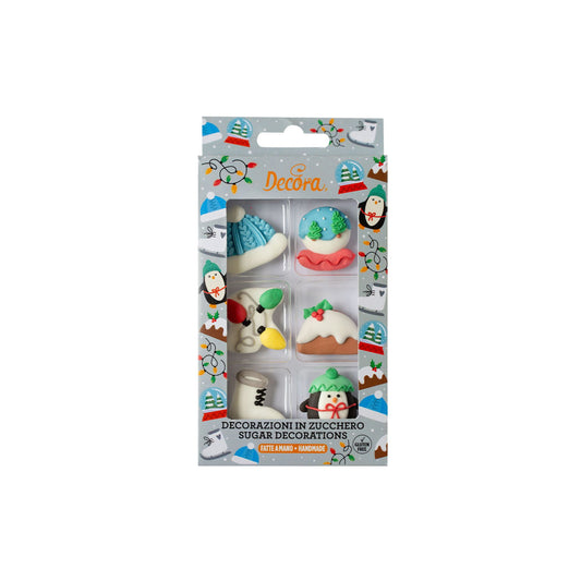 Decorazioni Zucchero White Christmas Decora kit da 6pz