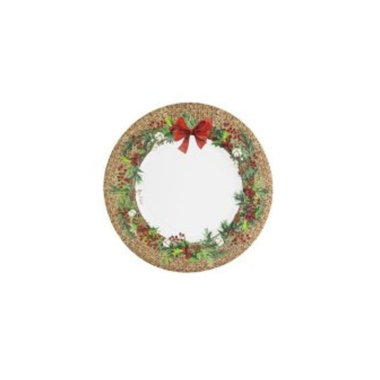 Piatto Carta Natale "Rattan" cm21 pz8 a confezione