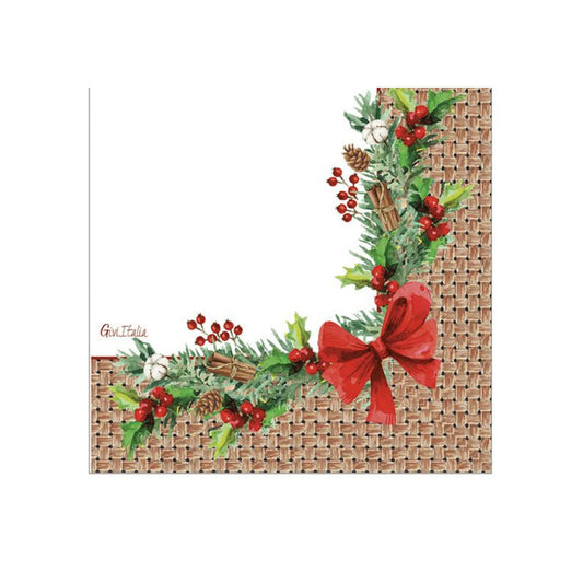 Tovagliolo Carta Natale "Rattan" cm33x33 pz16 a cf.